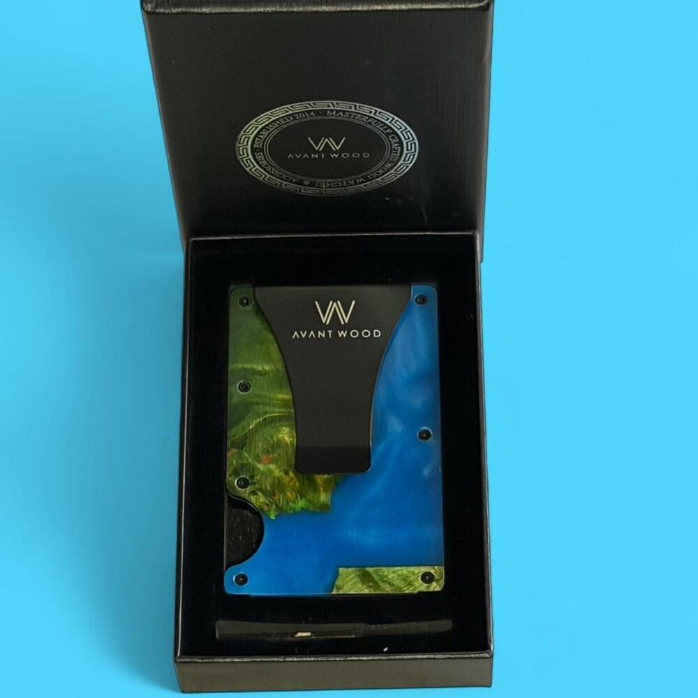 Avant wood resin wallet minimalist